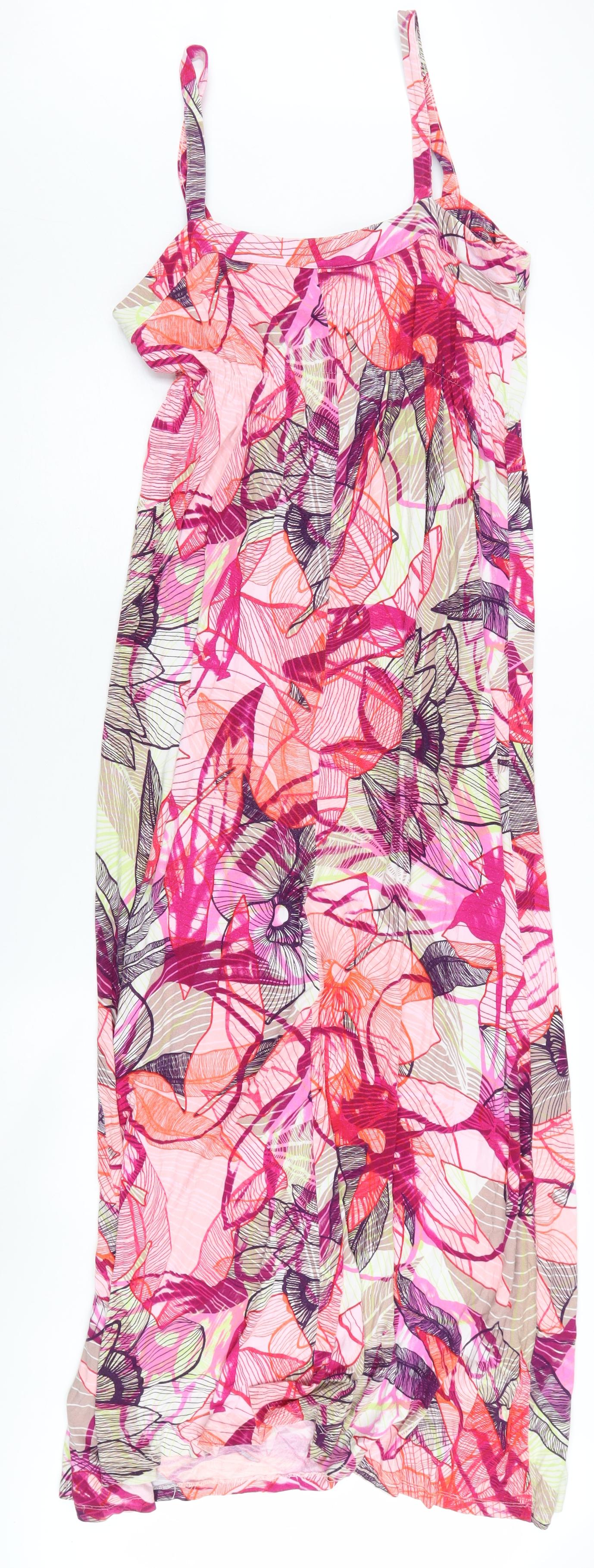 Per Una Women's Multicoloured Long Strappy Dress Size 16