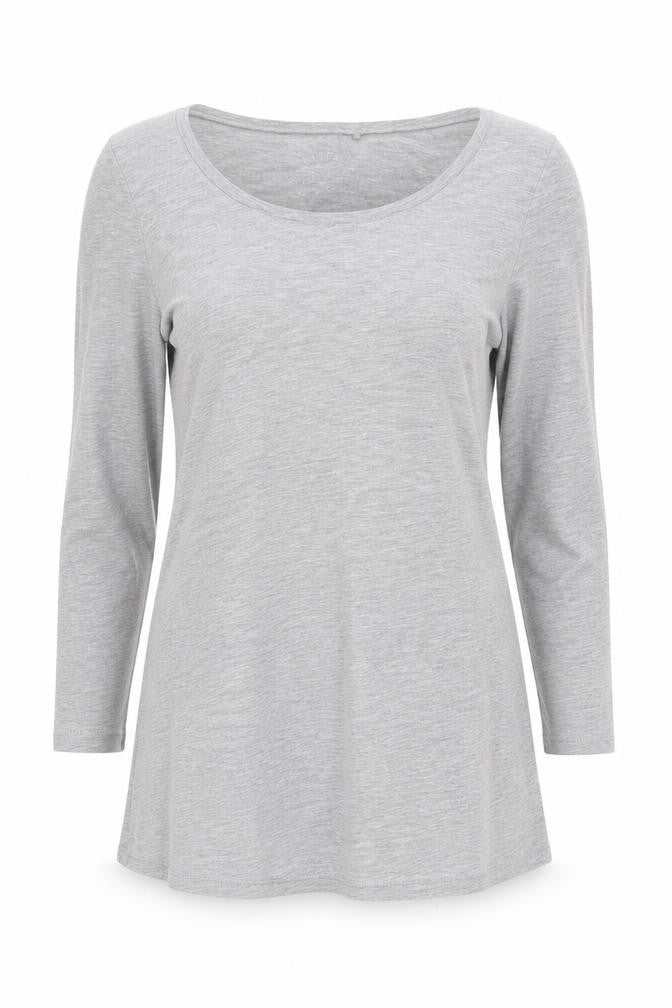 FatFace Women's Grey Long Sleeve Basic T-Shirt - Size S