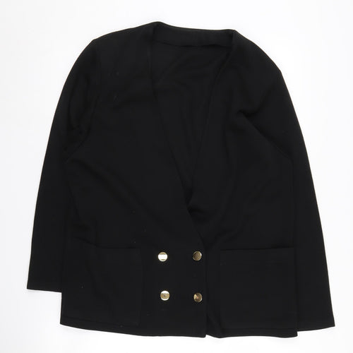 St Michael Women's Black Blazer Size 14 Acrylic Knit