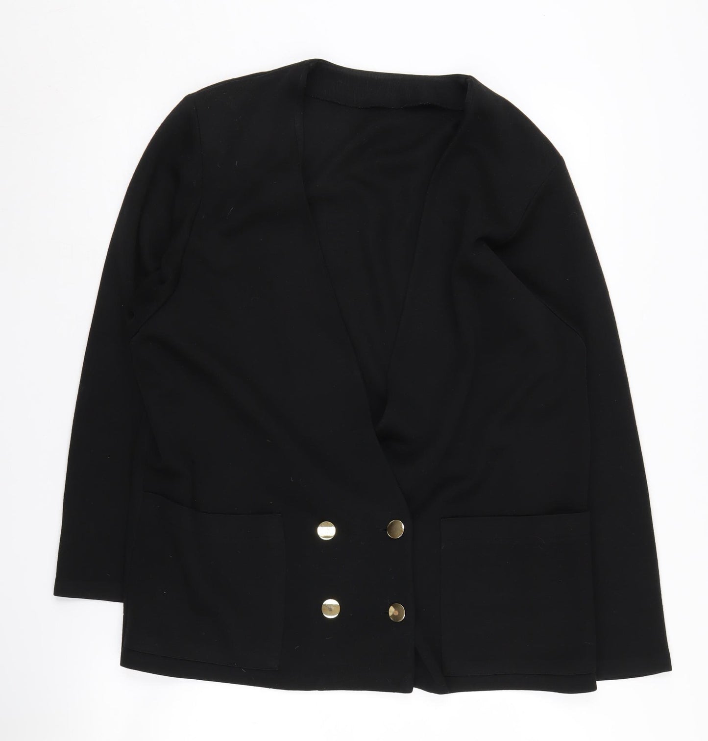 St Michael Women's Black Blazer Size 14 Acrylic Knit