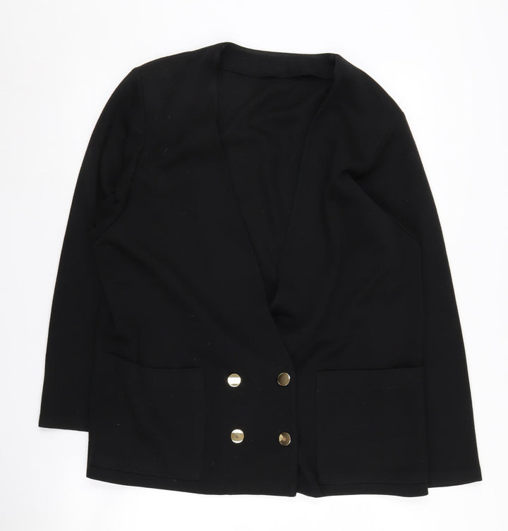 St Michael Women's Black Blazer Size 14 Acrylic Knit
