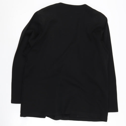 St Michael Women's Black Blazer Size 14 Acrylic Knit