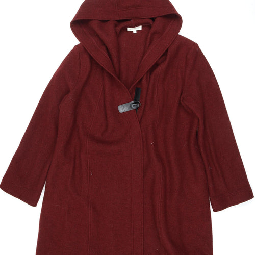Joyce Ridings Women's Red Hooded Wool Coat Size 16