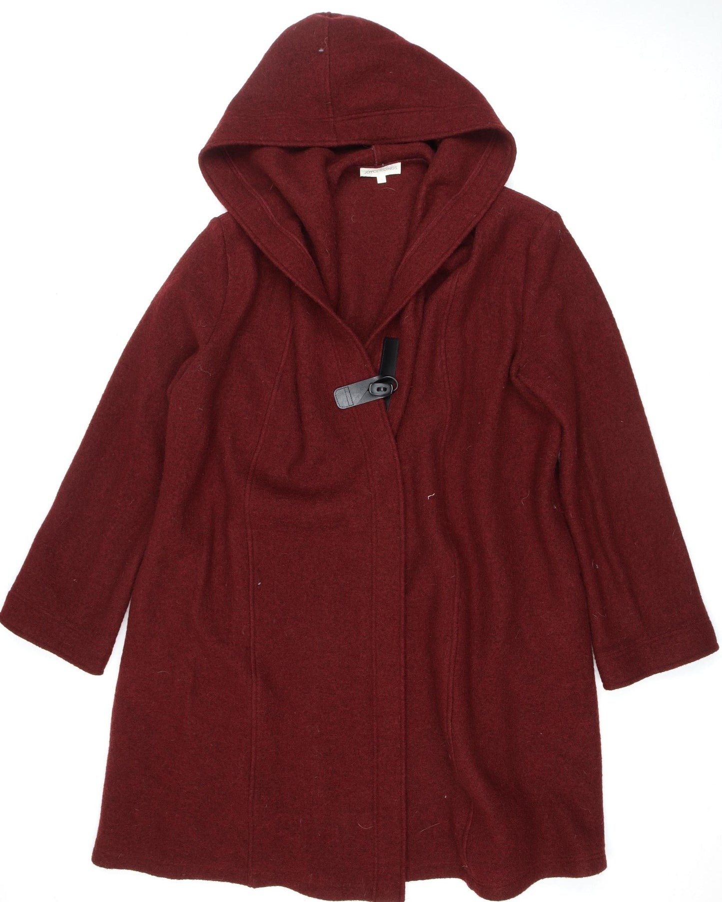 Joyce Ridings Women's Red Hooded Wool Coat Size 16