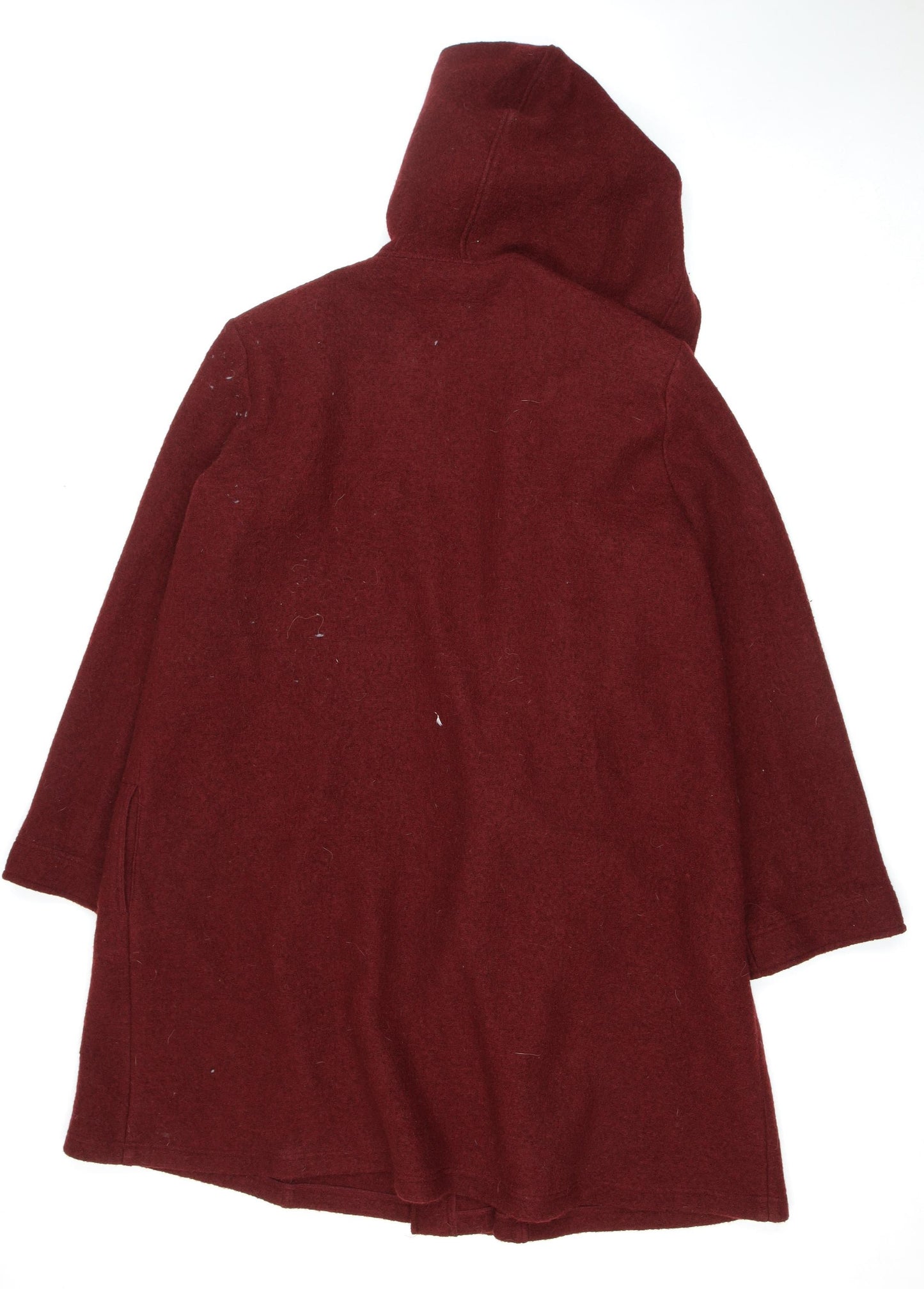 Joyce Ridings Women's Red Hooded Wool Coat Size 16