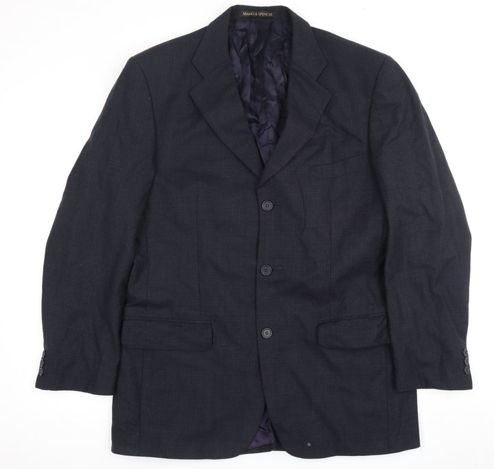 Marks and Spencer Men's Navy Blazer, Size 40R Wool