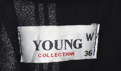 Young Collection Women's Black & White Plaid Coat, Size 8