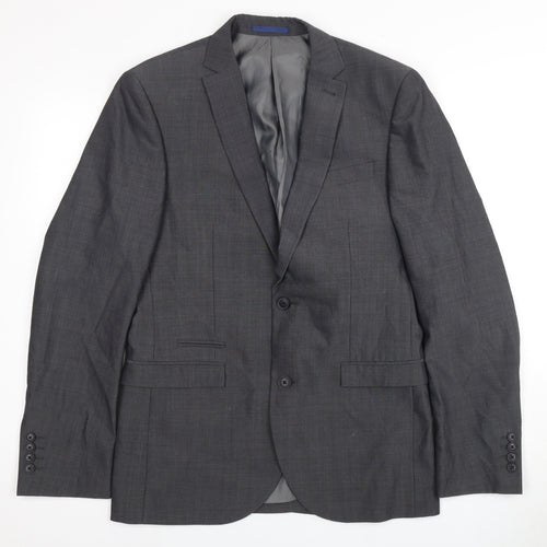 Next Men's Grey Wool Blazer 38 Regular Business