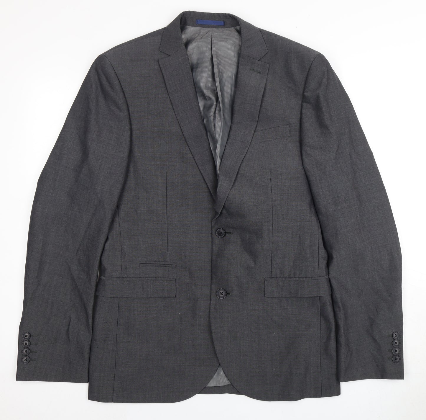 Next Men's Grey Wool Blazer 38 Regular Business