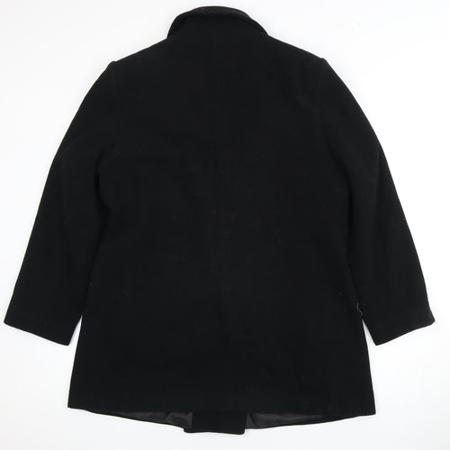 BHS Women's Black Double-Breasted Wool Trouser Suit, Size 14