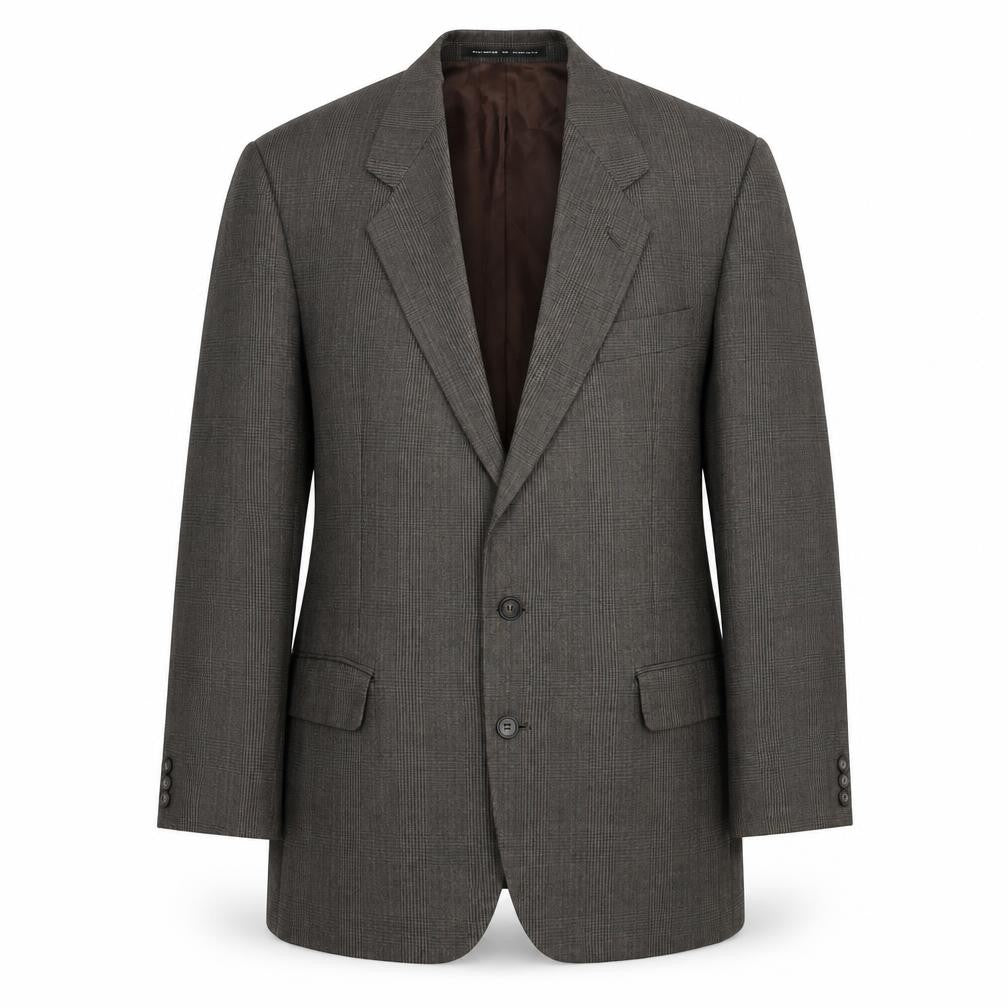 Front view of The Label Men's Brown Blazer, 42 Regular, Single-Breasted
