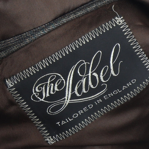 The Label Men's Brown Blazer, 42 Regular, Single-Breasted