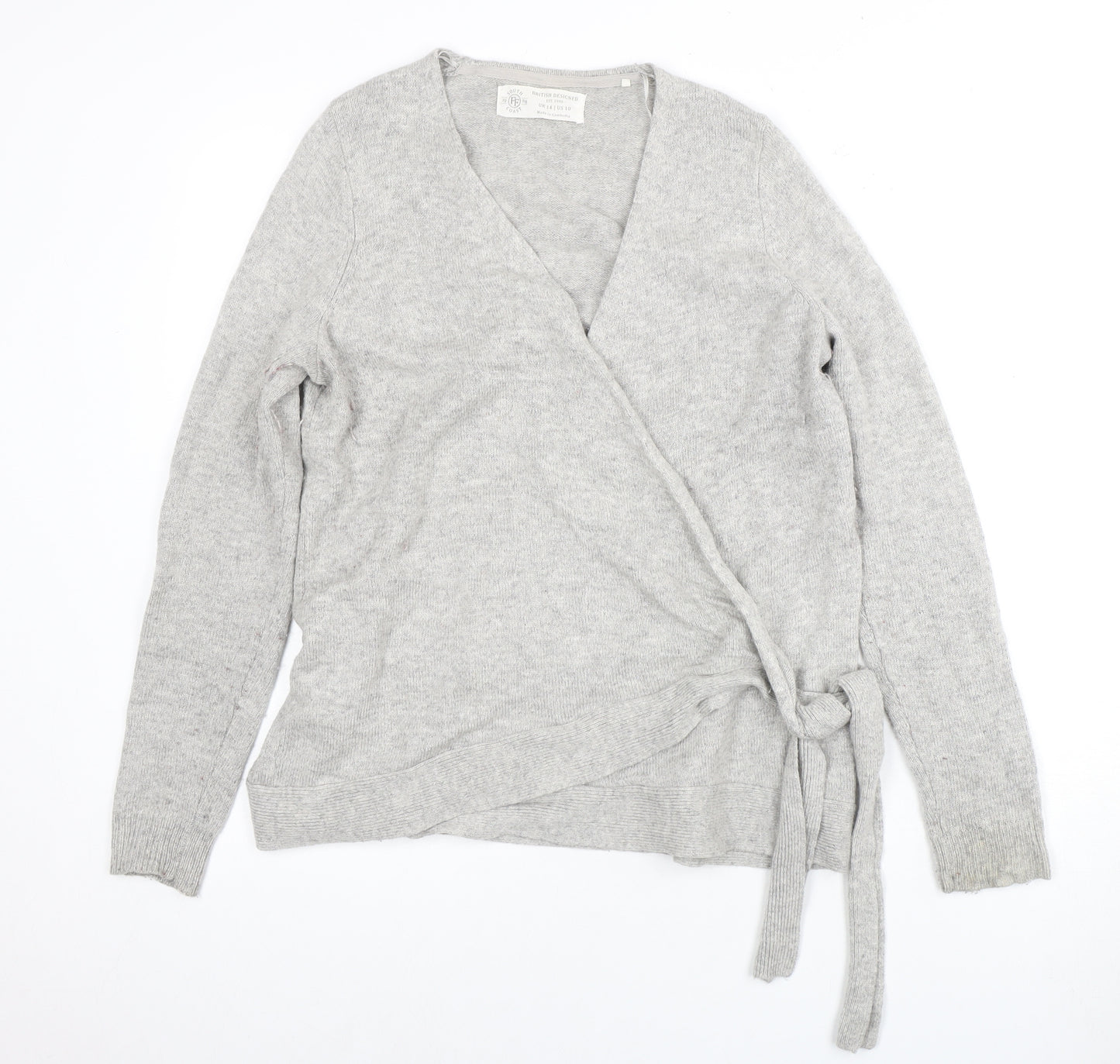 South Coast Women's Grey Wrap Jumper UK 14