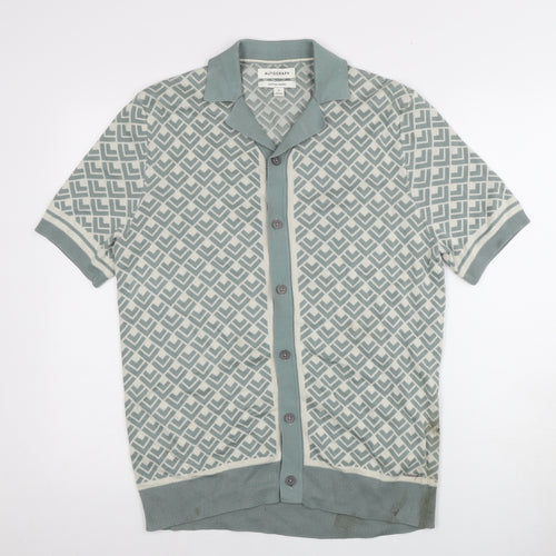 Autograph Men's Green M Collared Cardigan Button