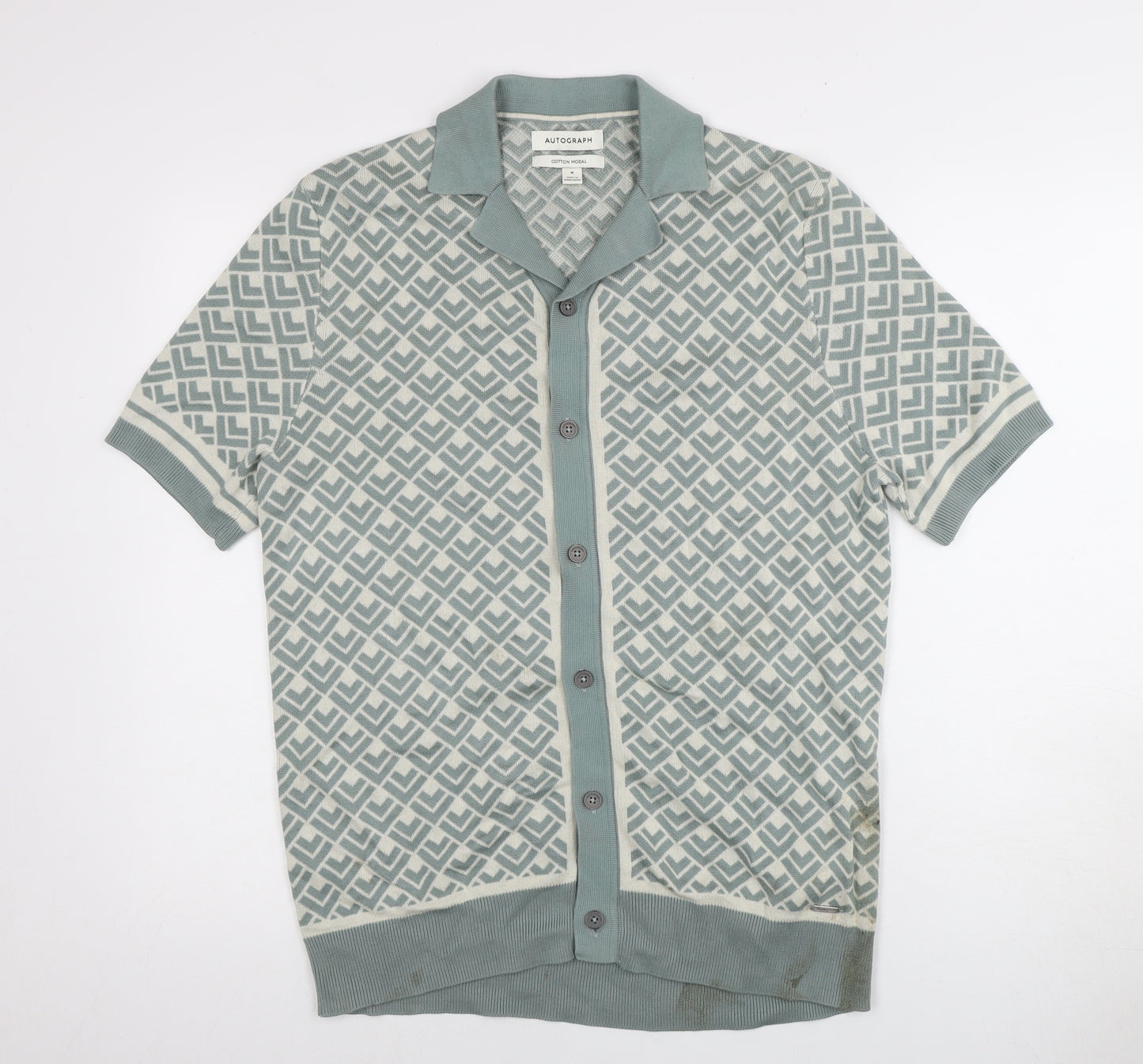 Autograph Men's Green M Collared Cardigan Button