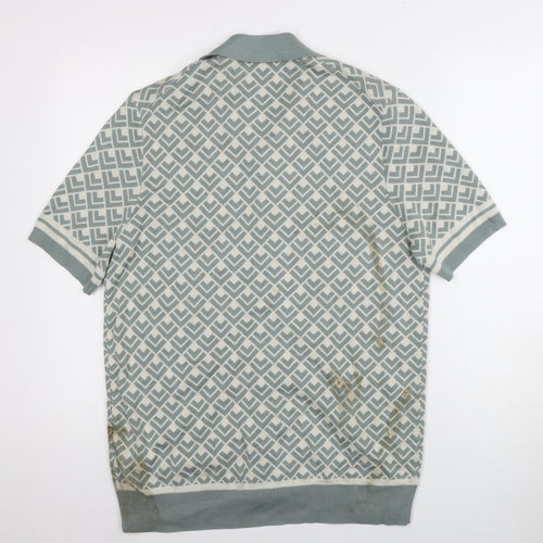 Autograph Men's Green M Collared Cardigan Button