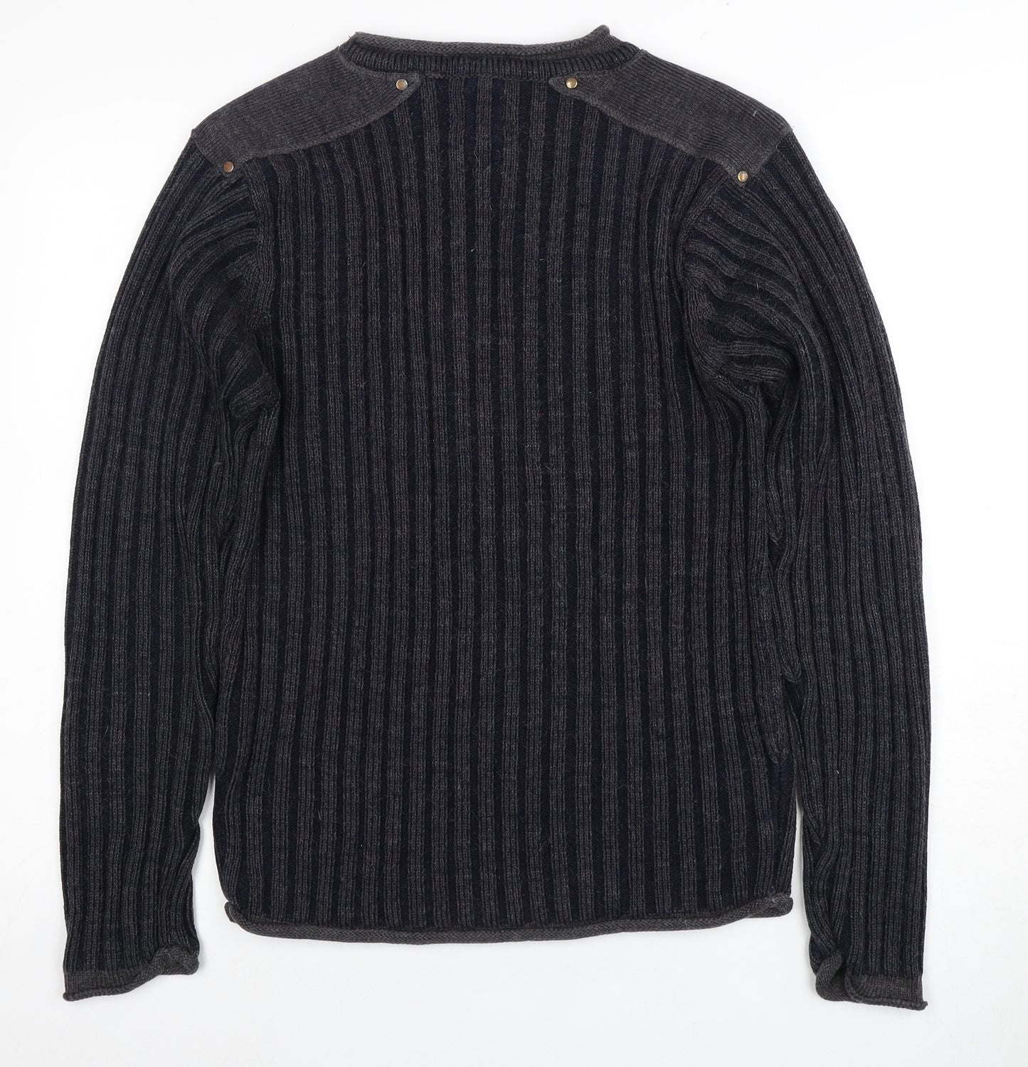 Oscha Tiger Men's Black Pullover Jumper, Regular Fit