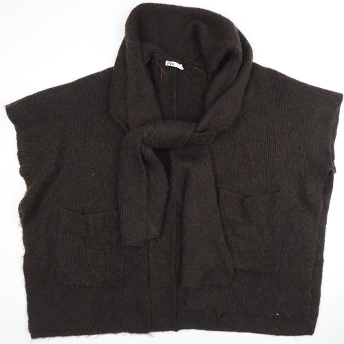 Zara Women's Brown Sleeveless Cardigan M