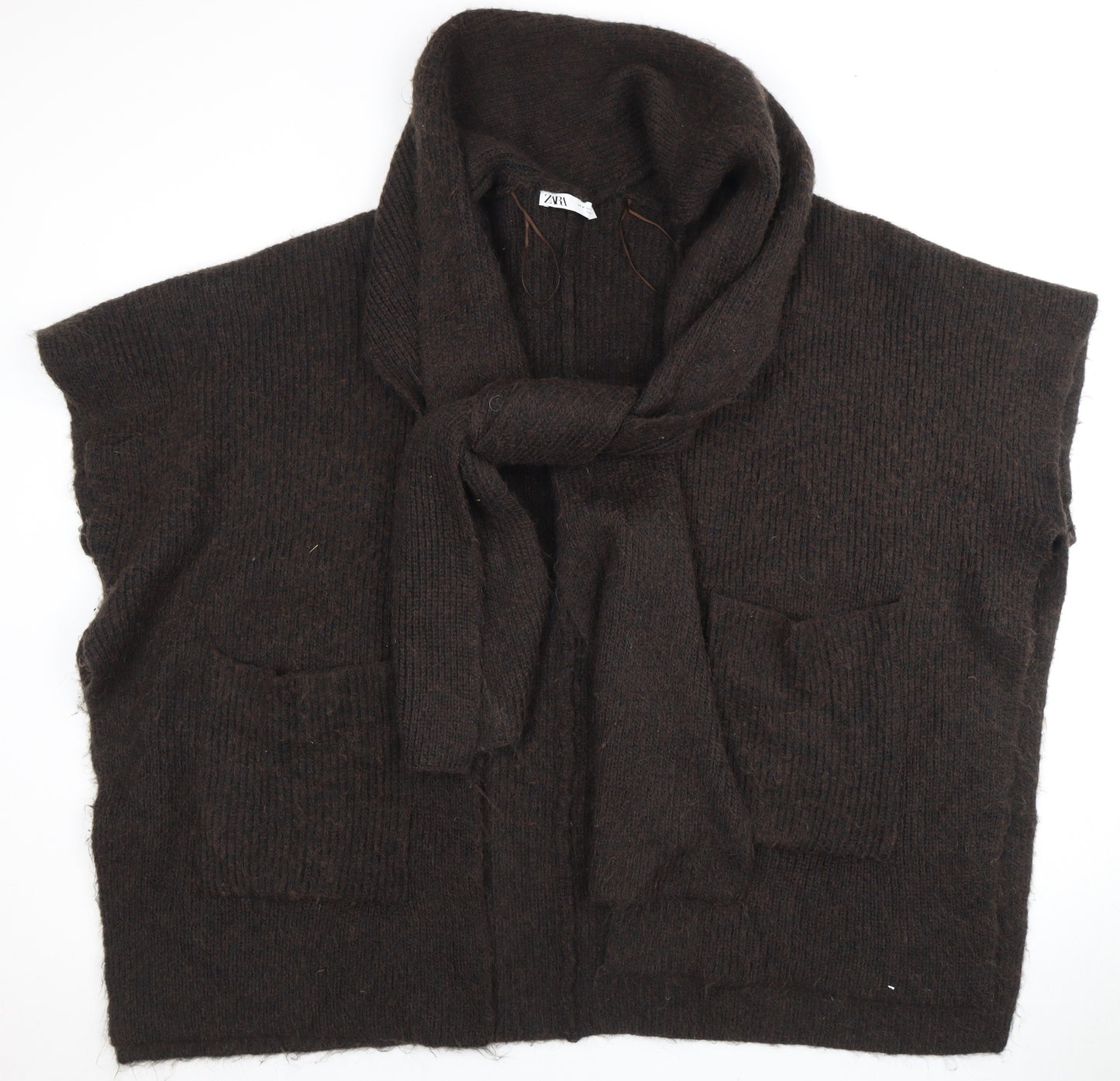 Zara Women's Brown Sleeveless Cardigan M