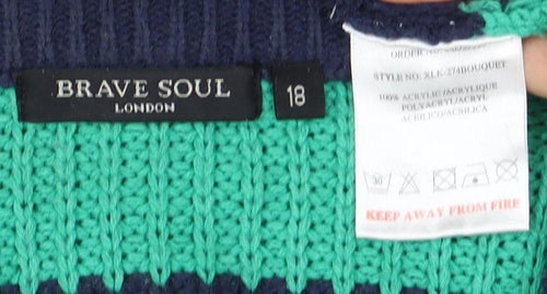 Brave Soul Women's Multicoloured Pullover Jumper Size 18