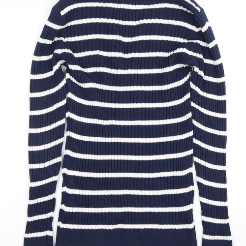 Crew Clothing Co. Women's Blue Henley Jumper Size 14