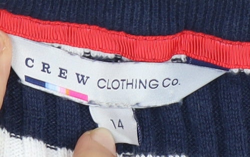 Crew Clothing Co. Women's Blue Henley Jumper Size 14