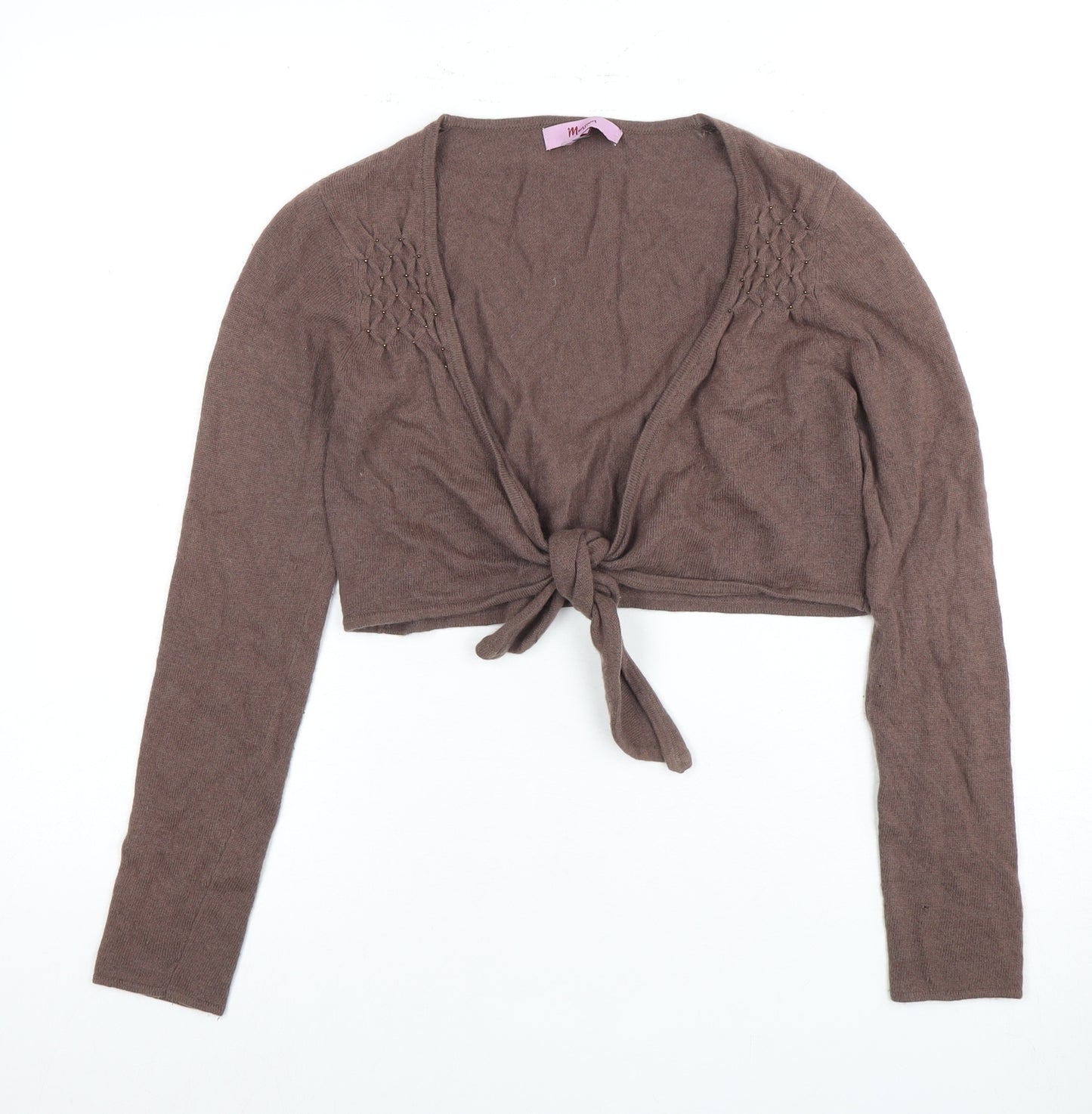 Monsoon Women's Brown Shrug V-Neck Jumper, Size 8