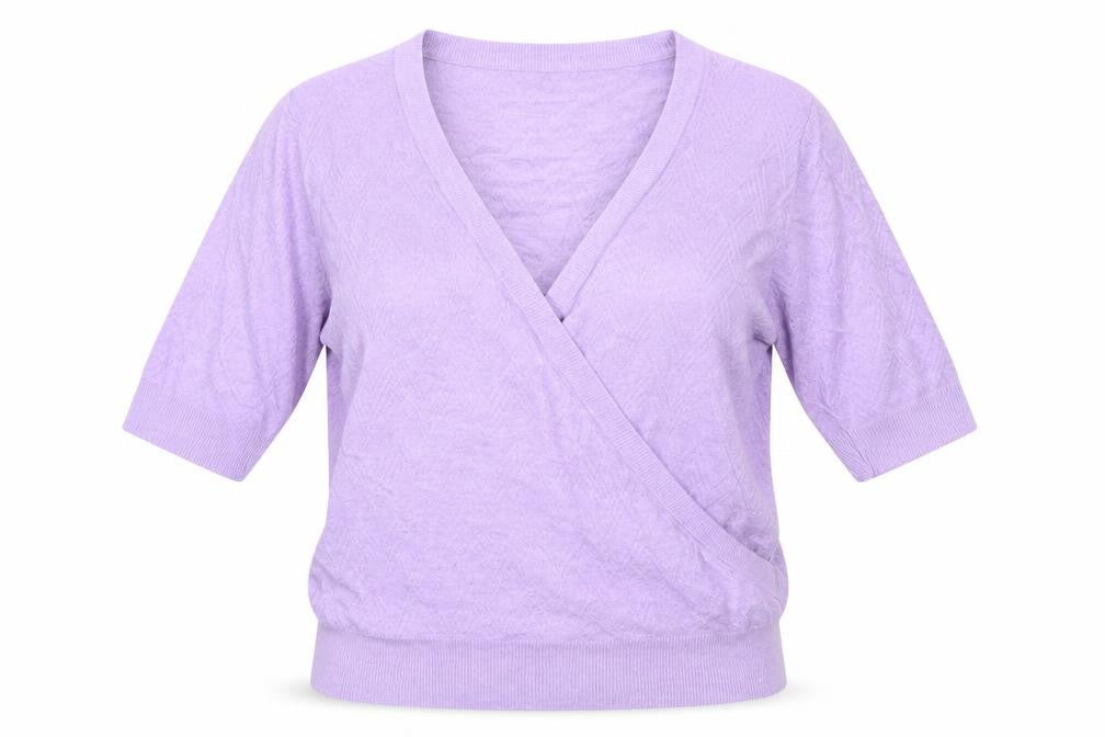 Front view of Marks & Spencer Women's Purple Wrap Blouse, size S