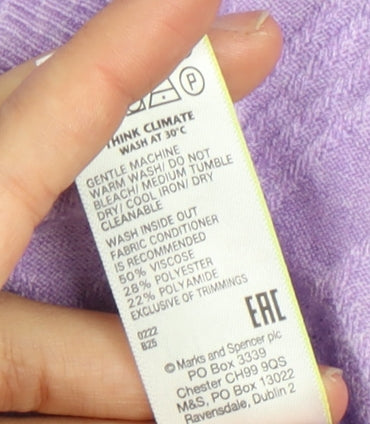 Marks and Spencer Women's Purple Wrap Blouse, Size S