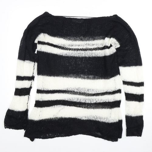 ZARA Women's Black Striped Pullover Jumper S