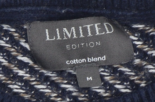 Limited Edition Men's Blue M Geometric Knit Pullover