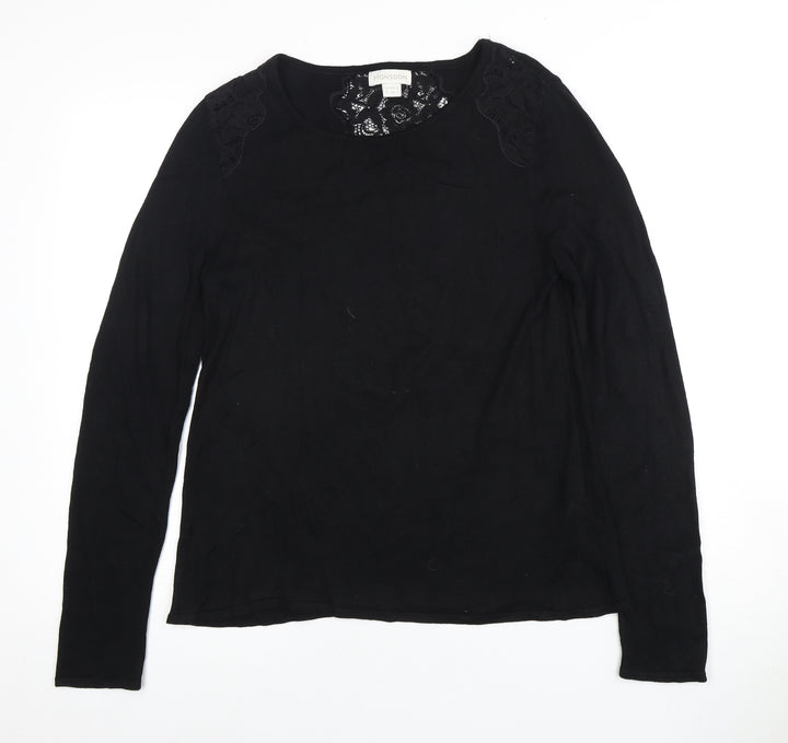 Monsoon Women's Black Lace Knit Jumper Size 12