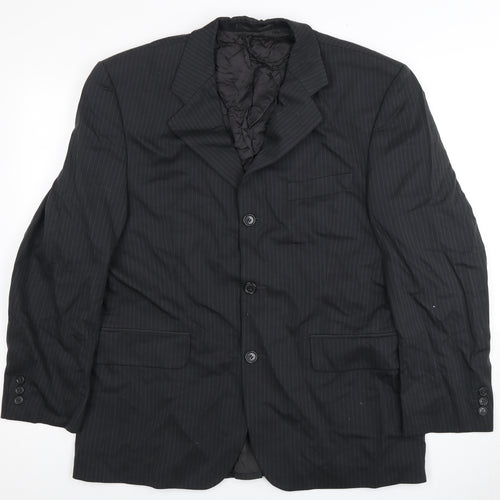 Burton Men's Black Striped Blazer - 40 Short, Formal Jacket