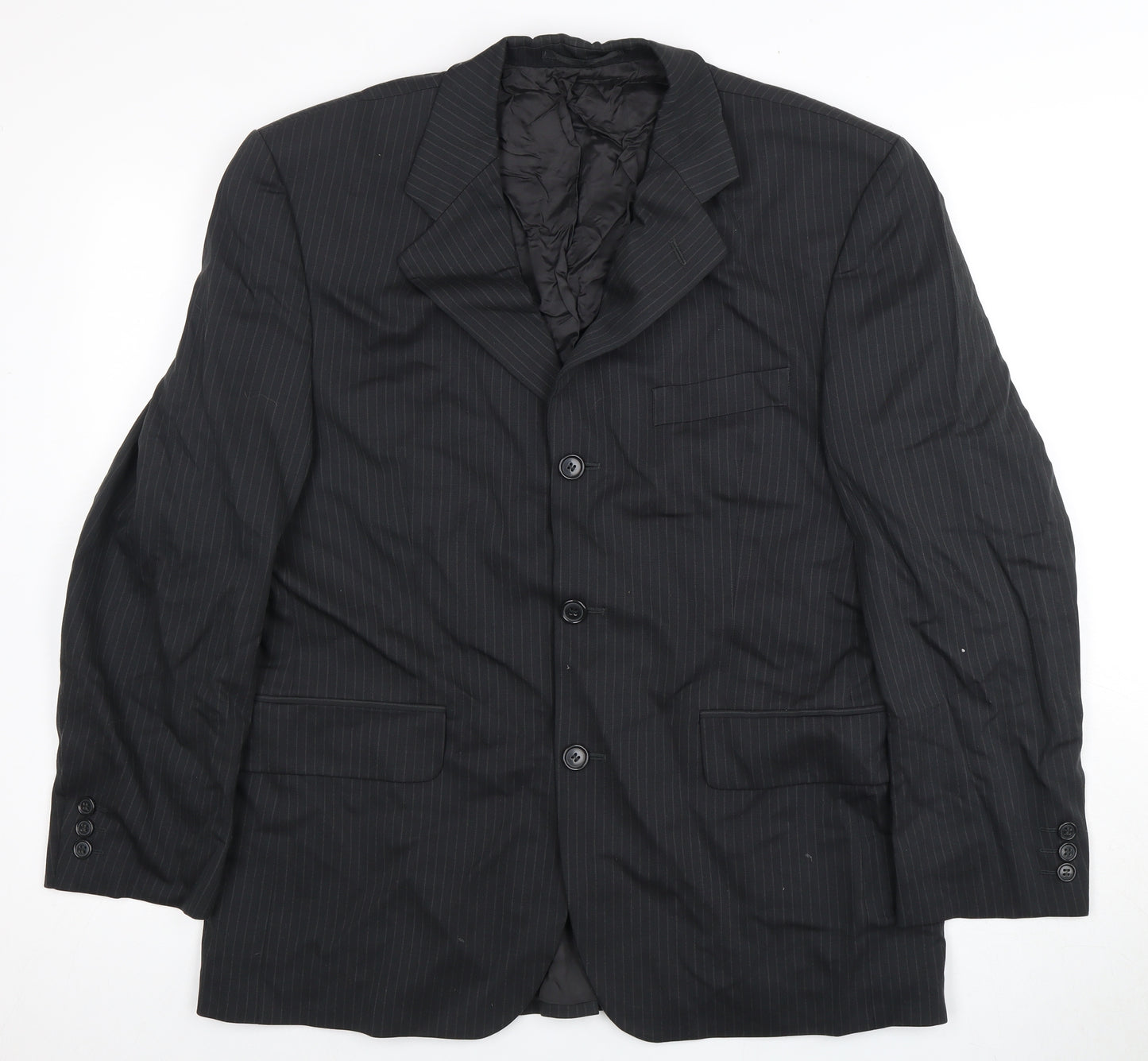 Burton Men's Black Striped Blazer - 40 Short, Formal Jacket