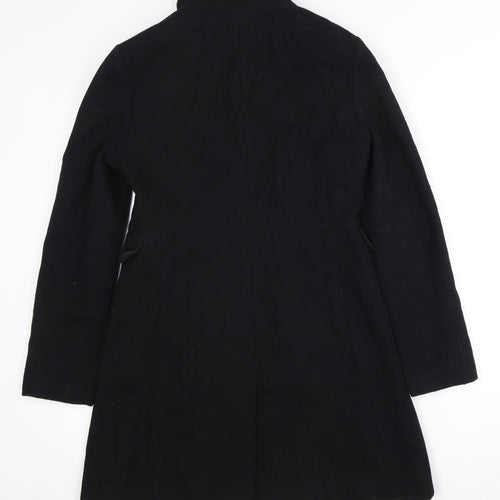 Next Women's Black Wool Blend Mid-Length Coat Size 8