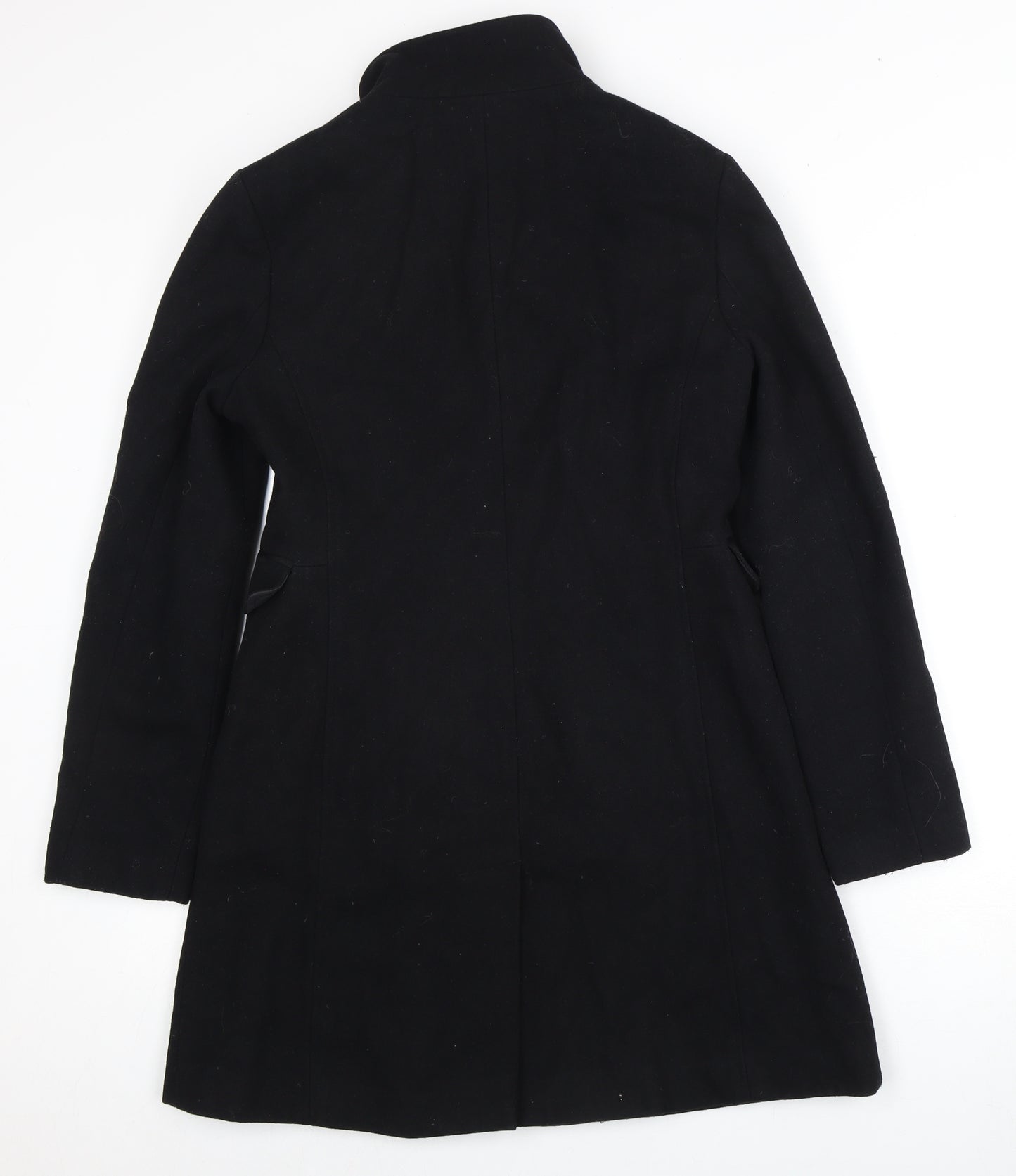 Next Women's Black Wool Blend Mid-Length Coat Size 8