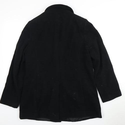 EWM Women's Black Wool Overcoat, Size 12, Classic