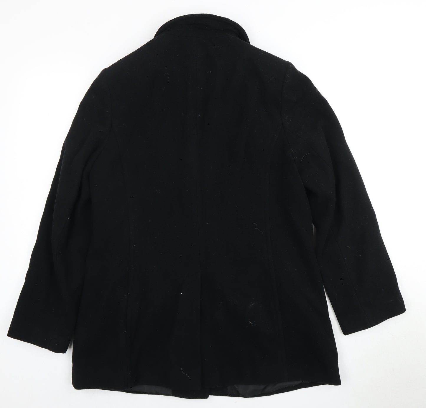EWM Women's Black Wool Overcoat, Size 12, Classic
