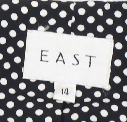 EAST Women's Black Blazer UK 14 Linen Polka Dot