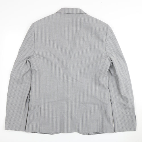 River Island Men's Grey Striped Blazer 40R