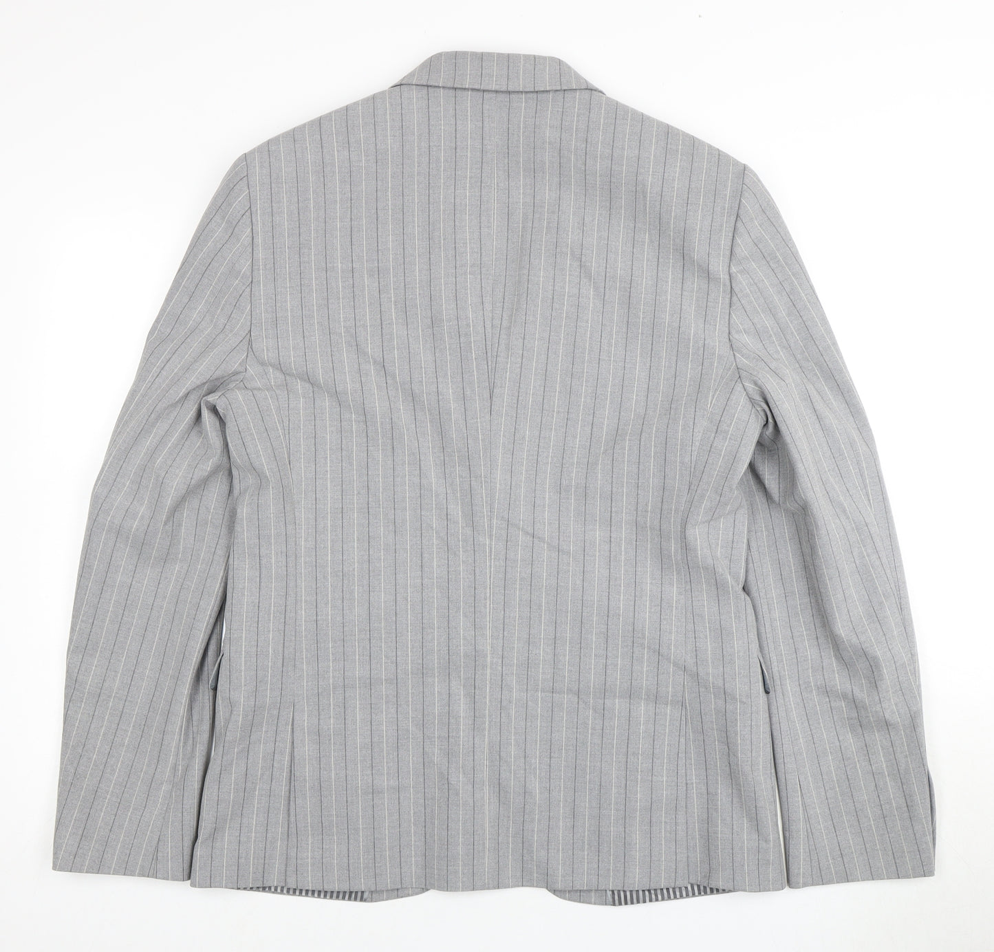 River Island Men's Grey Striped Blazer 40R