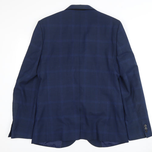 Moss London Men's Blue Check Blazer 40L