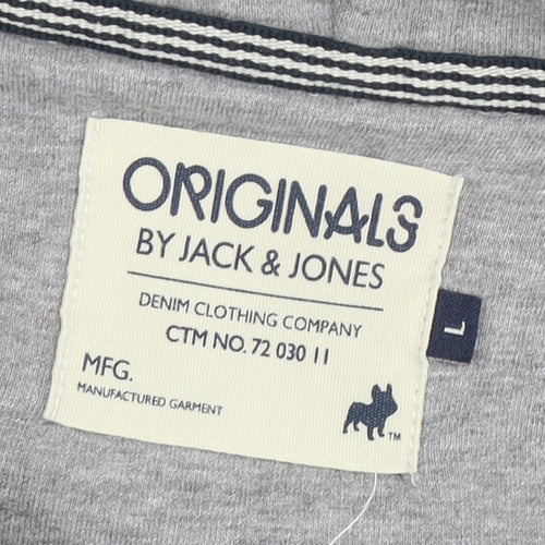 Jack & Jones Men's Grey Full Zip Hoodie - Size L