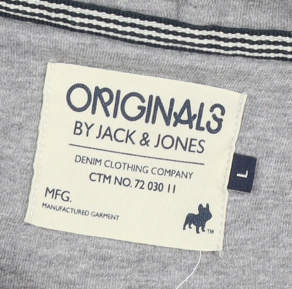 Jack & Jones Men's Grey Full Zip Hoodie - Size L