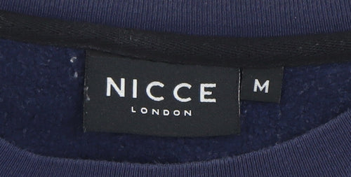 Nicce Men's Blue Crew Neck Pullover Sweatshirt M