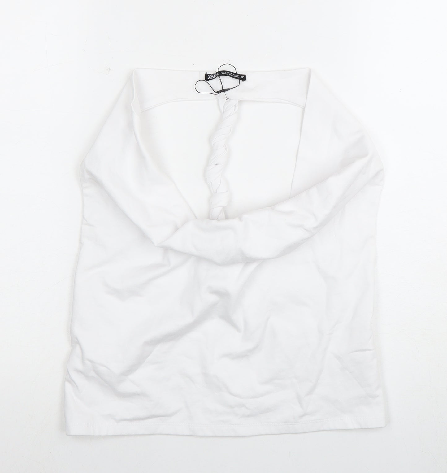 Zara White Sleeveless Cotton Top - Size 10