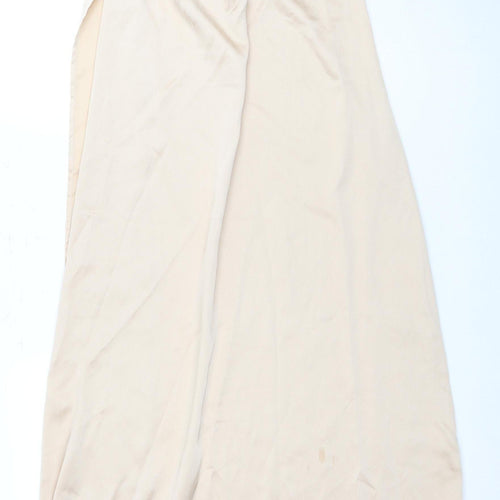 PrettyLittleThing Women's Beige Halter Dress Size 8