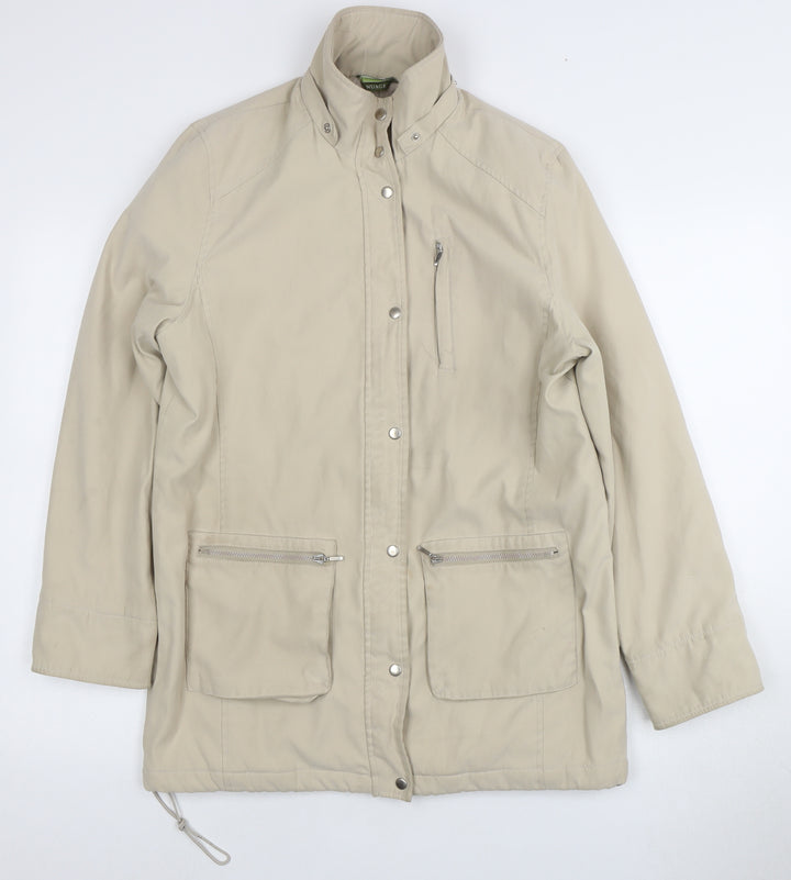 Nuage Beige Women's Mid-Length Basic Jacket - Size 12
