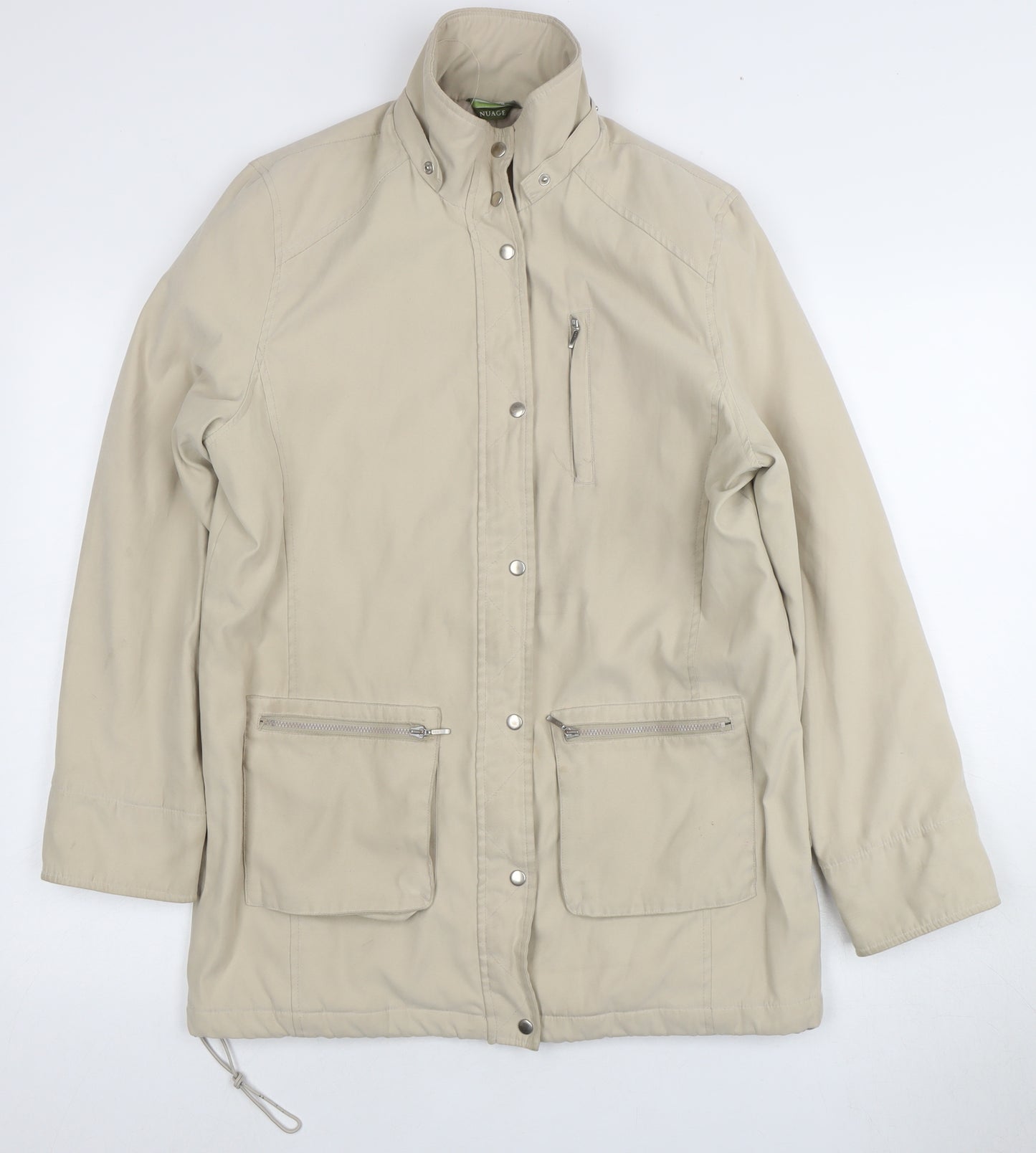 Nuage Beige Women's Mid-Length Basic Jacket - Size 12