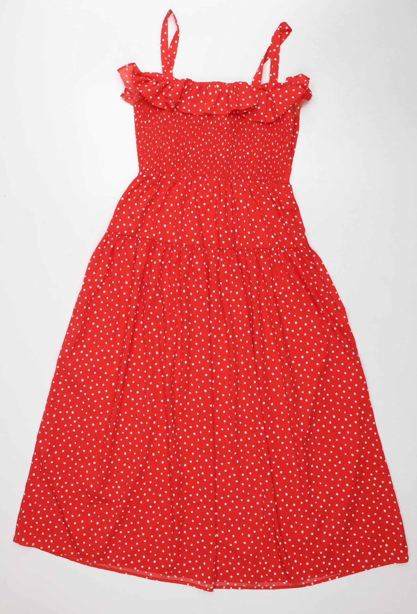 Vero Moda Women's Red A-Line Polka Dot Dress M